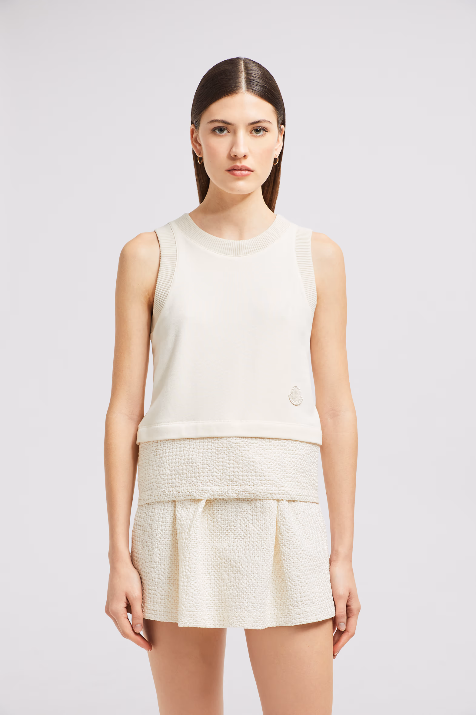 Embroidered Tank Top Women White Moncler 3